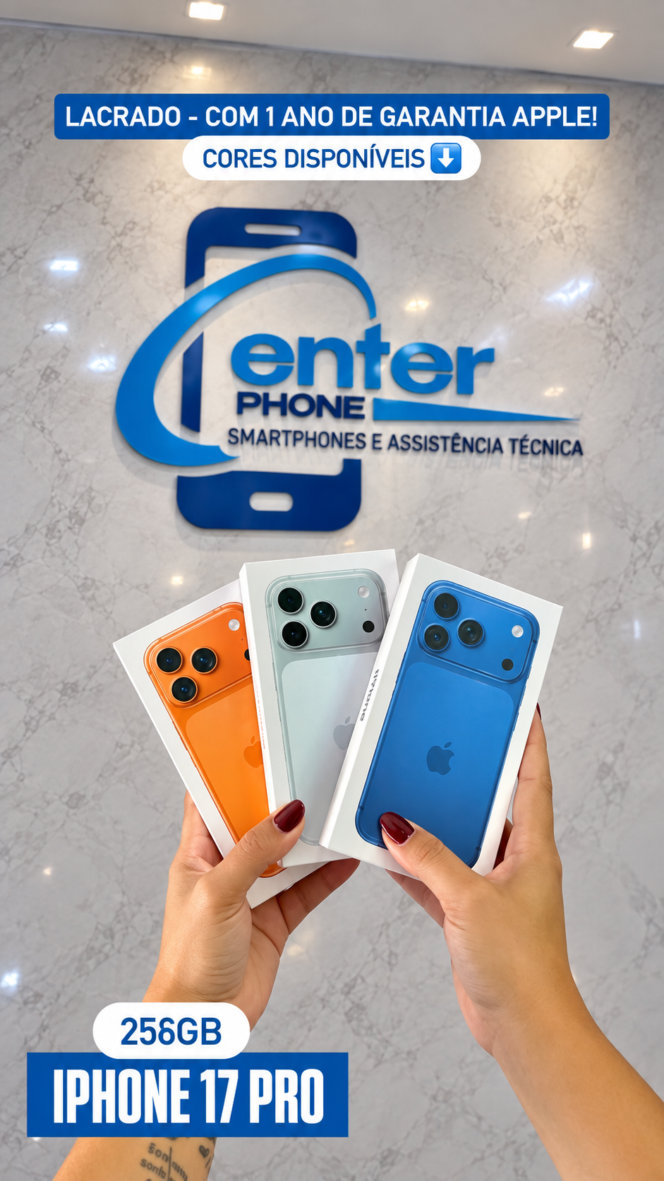 iPhone 17 Pro 256GB disponível na Center Phone em Picos - PI