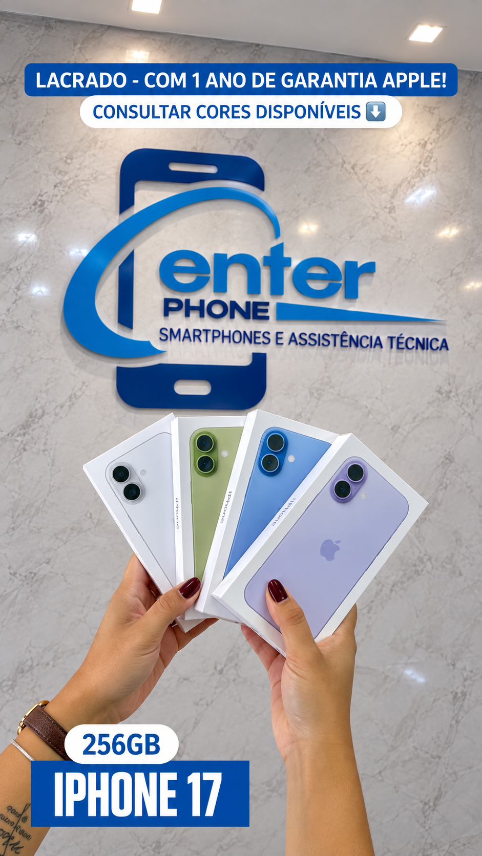 iPhone 17 256GB disponível na Center Phone em Picos - PI