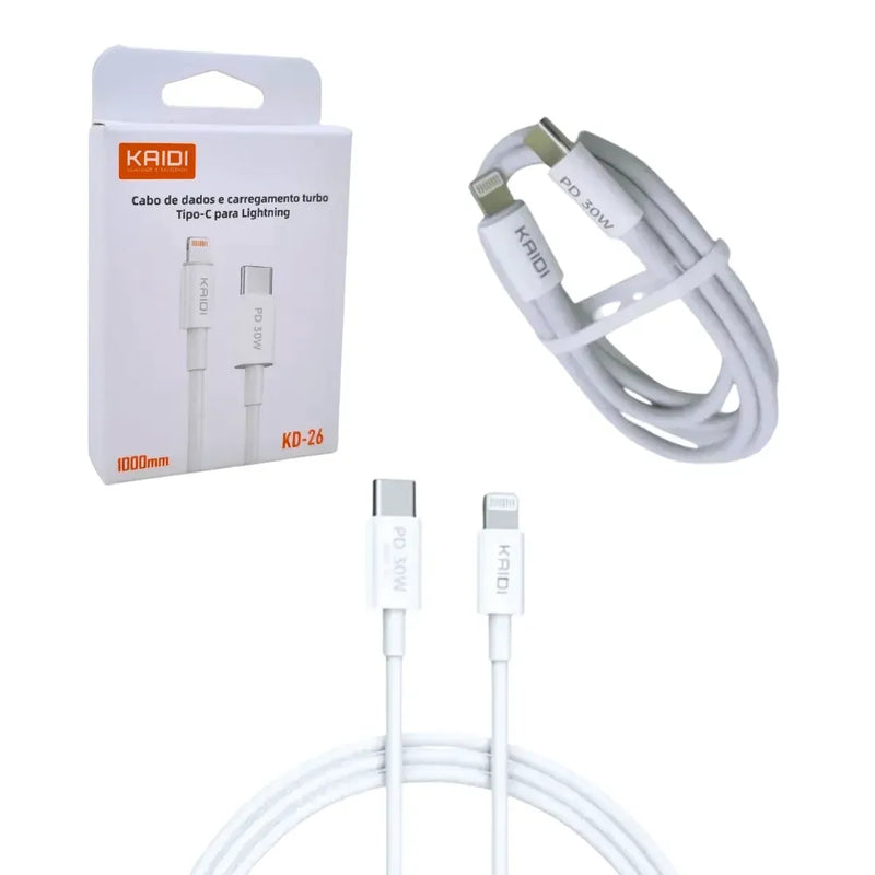 CABO DE DADOS E CARREG TURBO LIGHTNING KAIDI KD-26