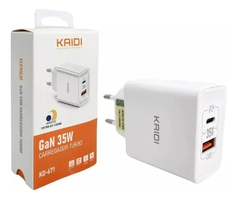 FONTE KAIDI GAN 35W CARREGADOR TURBO KD-671