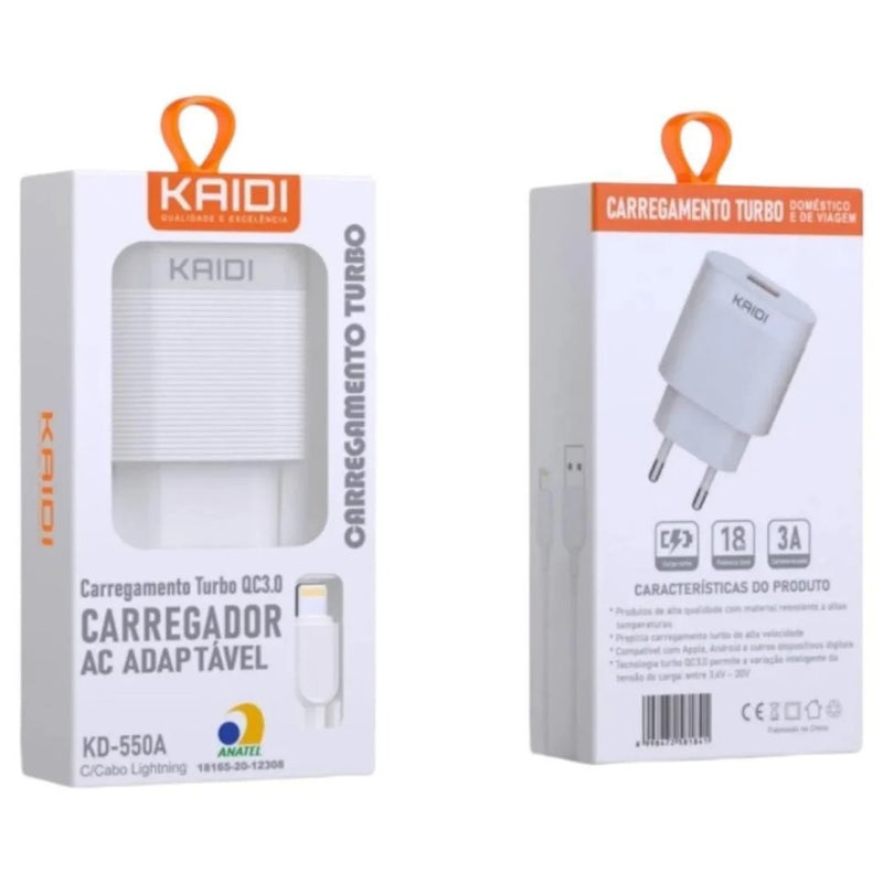 CARREGADOR TURBO QC3.0 IPHONE KD-550A