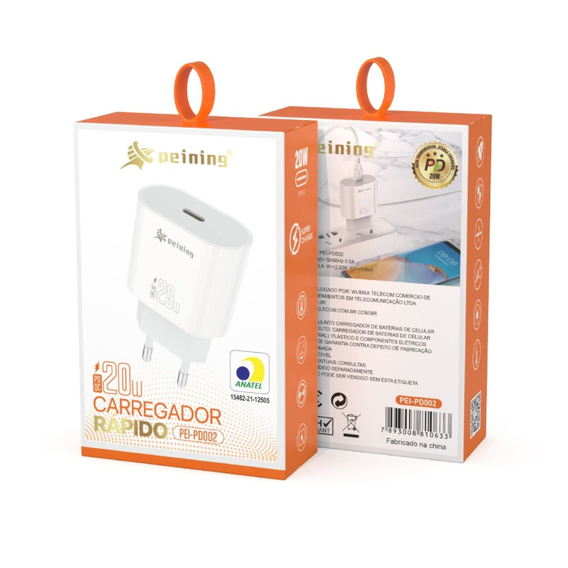 CARREGADOR RAPIDO 20W PEI-PD002-I