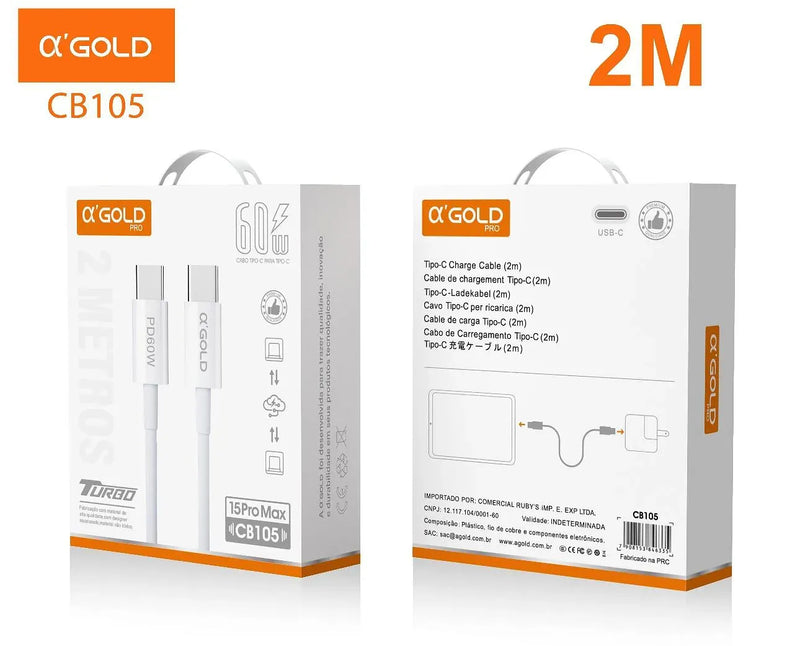 CABO DE CARGA GOLD 2 METROS 60W CB105